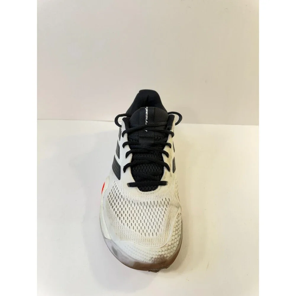 adidas Men's Barricade 1/4 Tennis, White/Black/Lucid Red, 9
